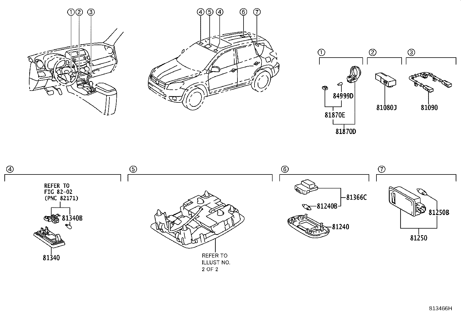 Toyota 81080-42010 LAMP ASSY, INTERIOR ILLUMINATION, NO.1
