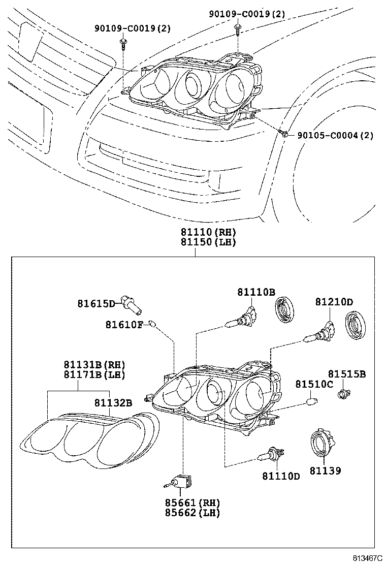 81110-0P021 HEADLAMP ASSY, RH product image