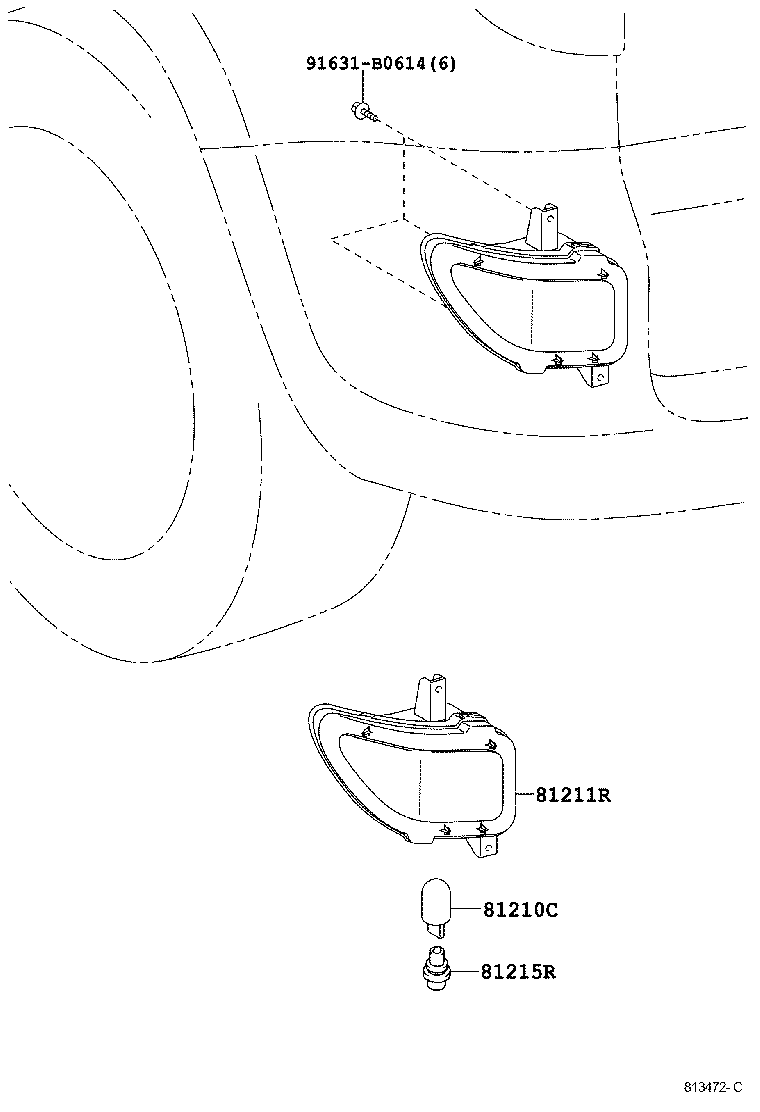 81457-42010 LENS, REAR FOG LAMP product image