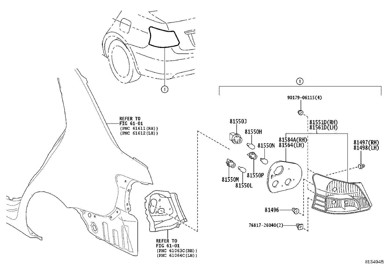 Toyota 81497-52030 COVER, REAR COMBINATION LAMP, RH