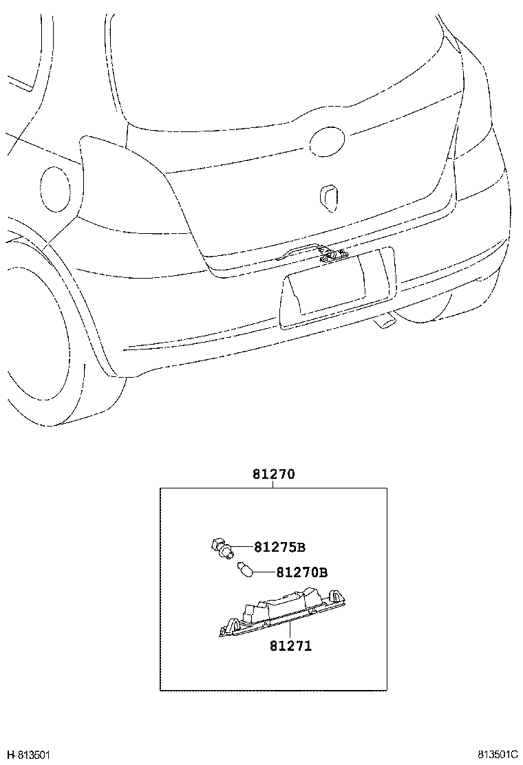 90075-8C007 SOCKET PLUG, LICENSE PLATE LAMP product image