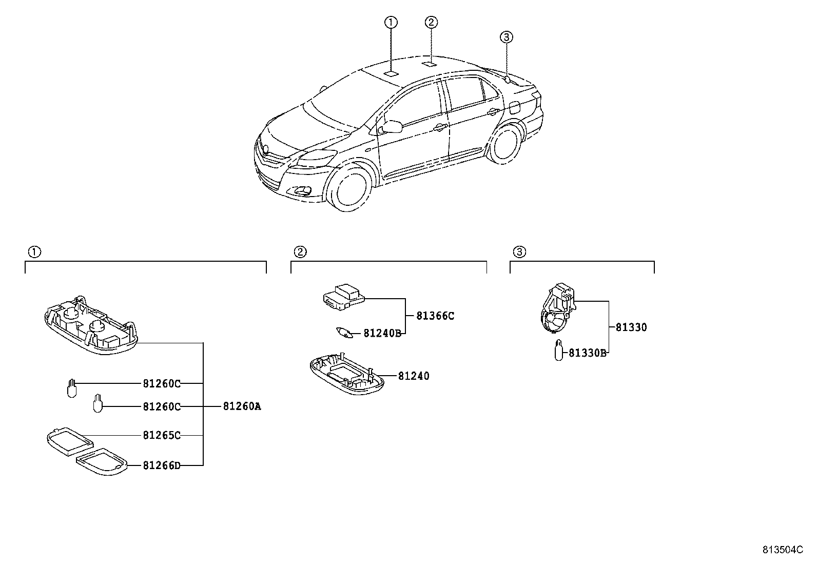 Toyota 81260-52030-E0 LAMP ASSY, MAP