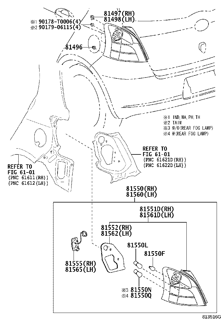 81550-0D280 LAMP ASSY, REAR COMBINATION, RH product image