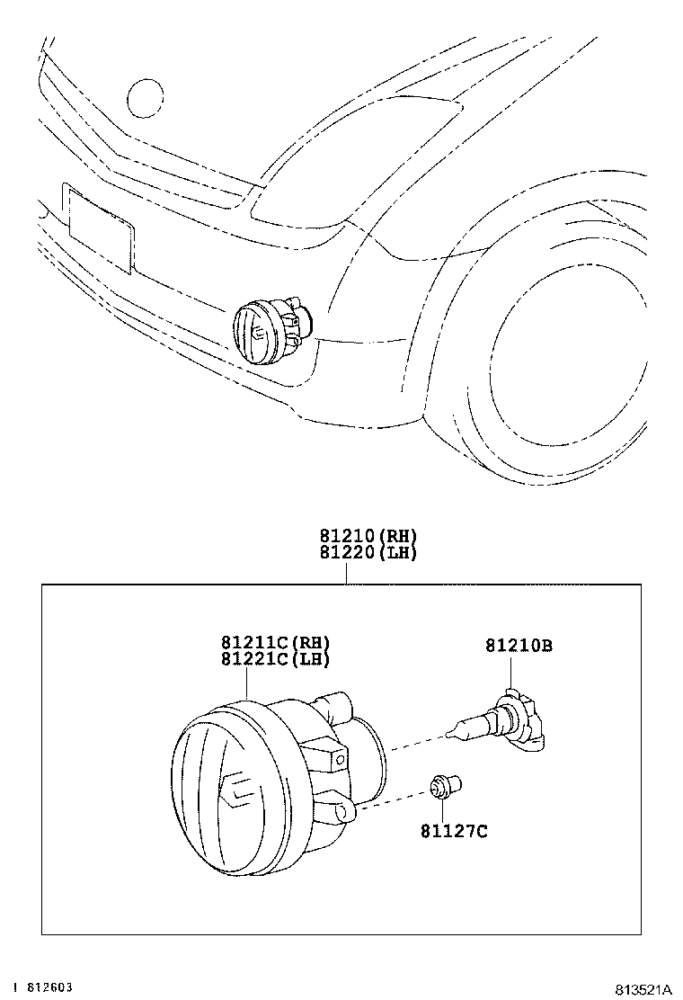 81220-52060 LAMP ASSY, FOG, LH product image