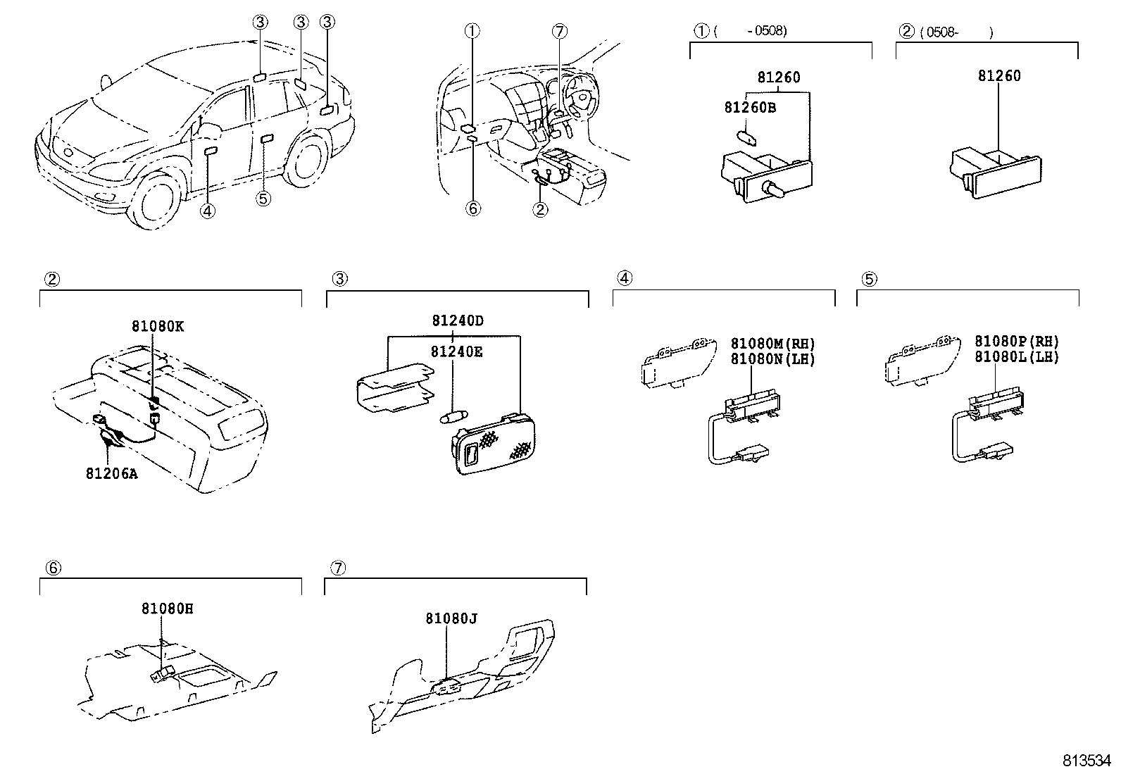 81260-48280 LAMP ASSY, GLOVE BOX product image