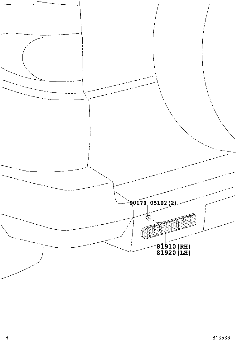 81910-35060 REFLECTOR ASSY, REFLEX, RH product image