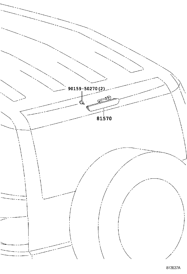 Toyota 81570-35091 LAMP ASSY, CENTER STOP