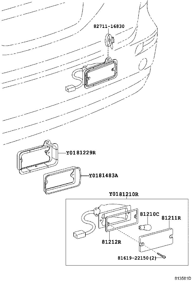81481-28170 BRACKET, REAR FOG LAMP product image