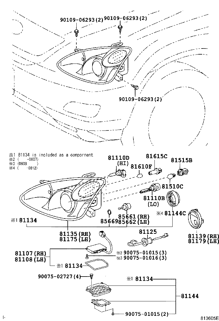 81145-48232 UNIT ASSY, HEADLAMP, RH product image