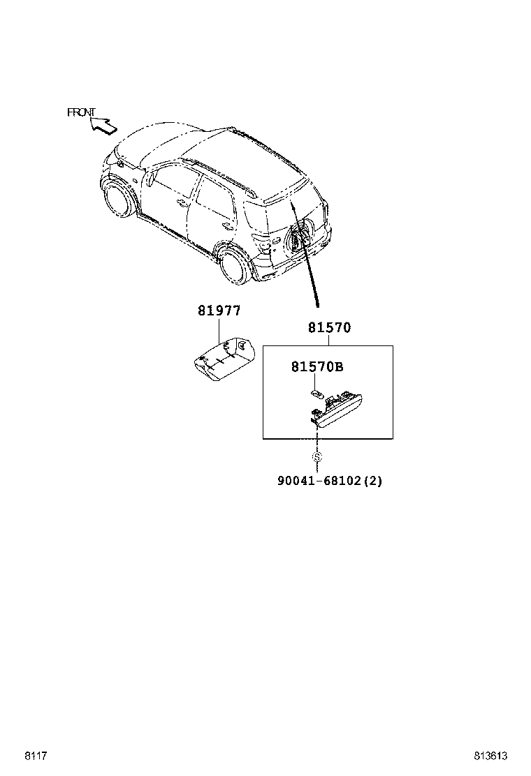 81570-B1020 LAMP ASSY, CENTER STOP product image