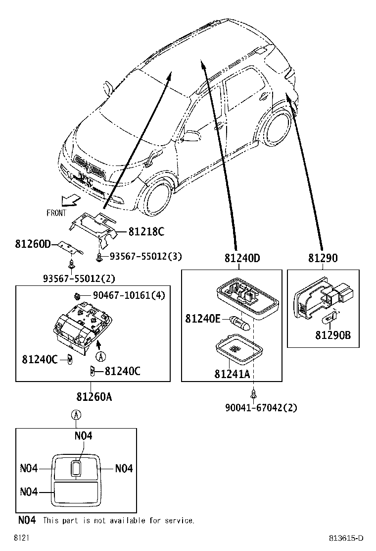 Toyota 81241-97201 LENS, ROOM LAMP, NO.2