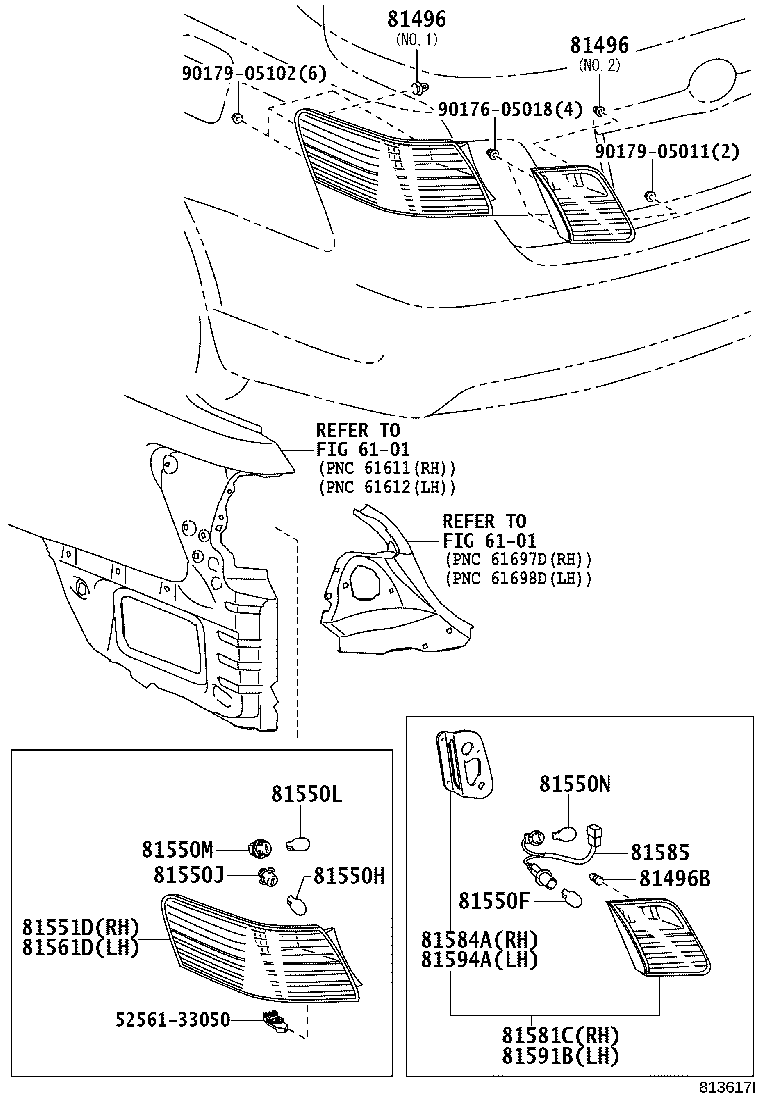 Toyota 81555-33520 SOCKET & WIRE SUB-ASSY, REAR COMBINATION LAMP, RH