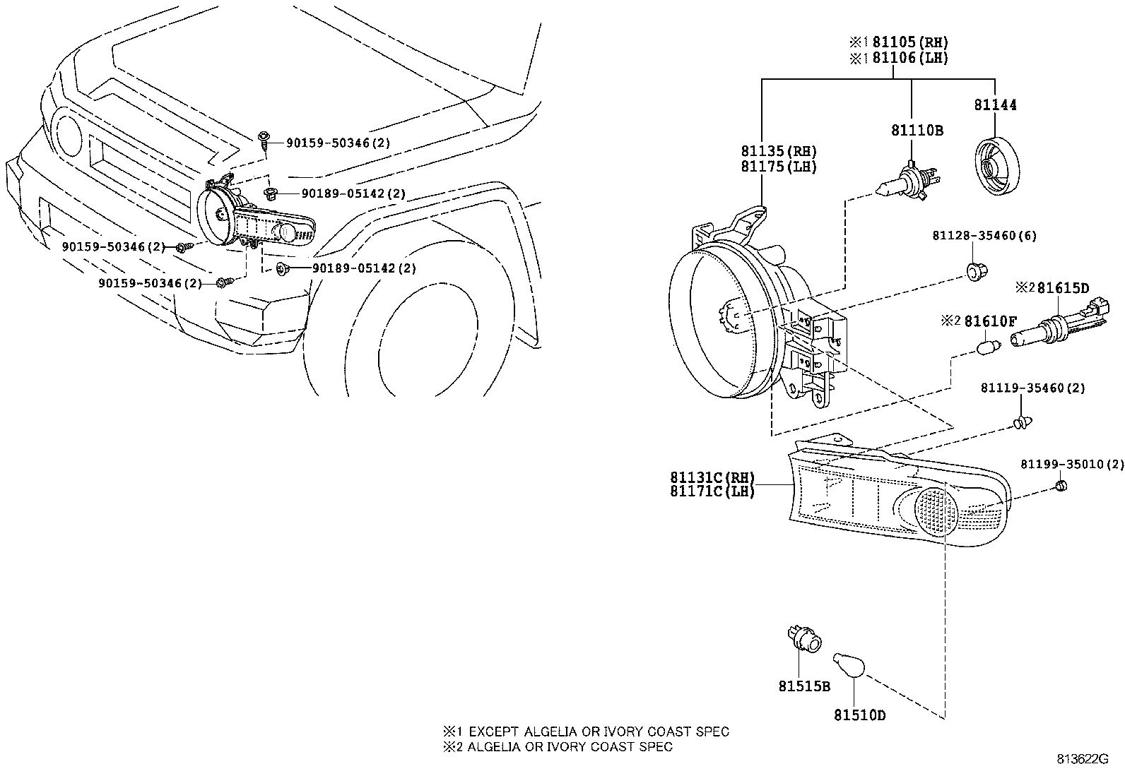 81140-35501 UNIT ASSY, HEADLAMP, RH product image