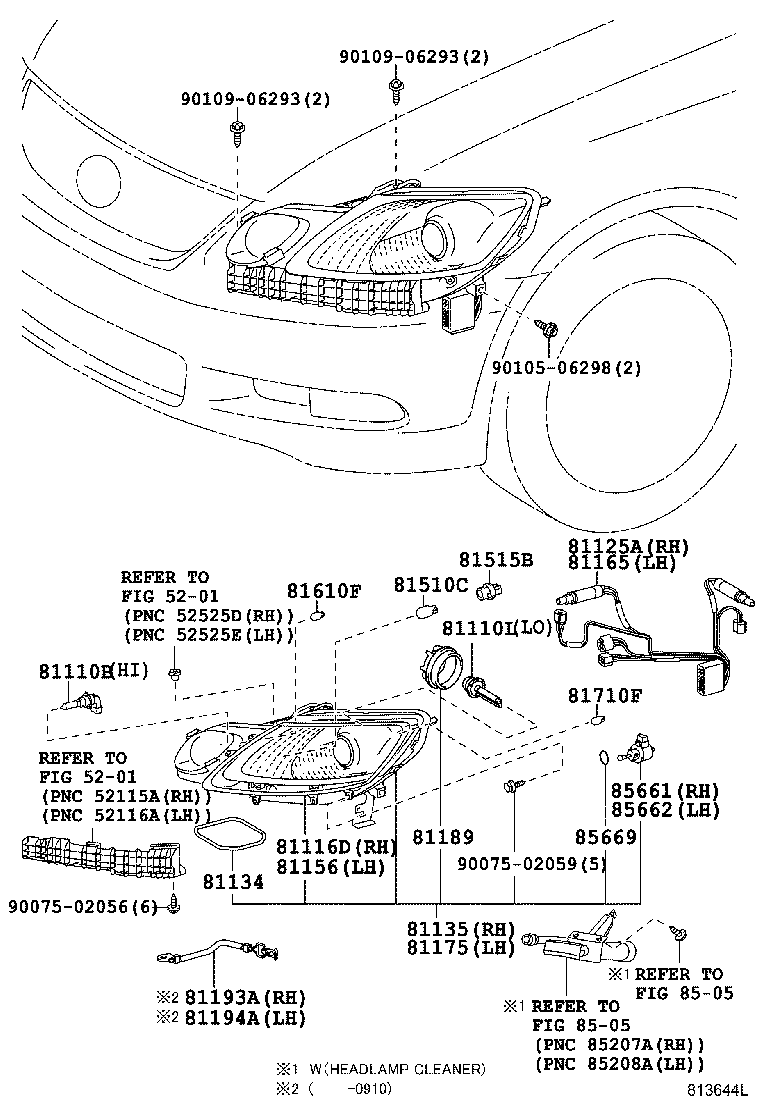 Toyota 81140-30D60 UNIT ASSY, HEADLAMP, RH
