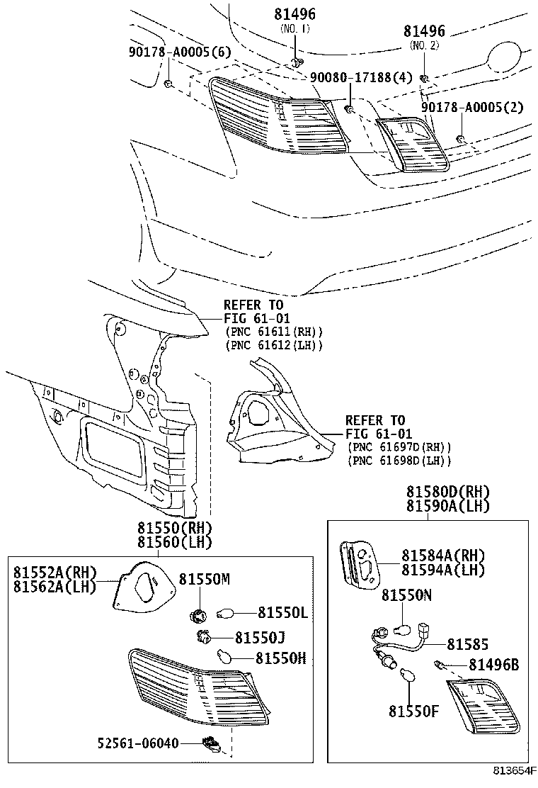 Toyota 81550-06240 LAMP ASSY, REAR COMBINATION, RH