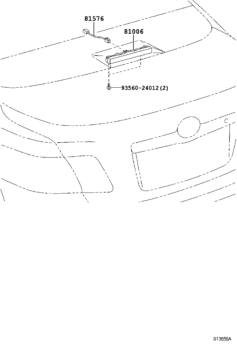 Toyota 81576-33010 SOCKET & WIRE, CENTER STOP LAMP