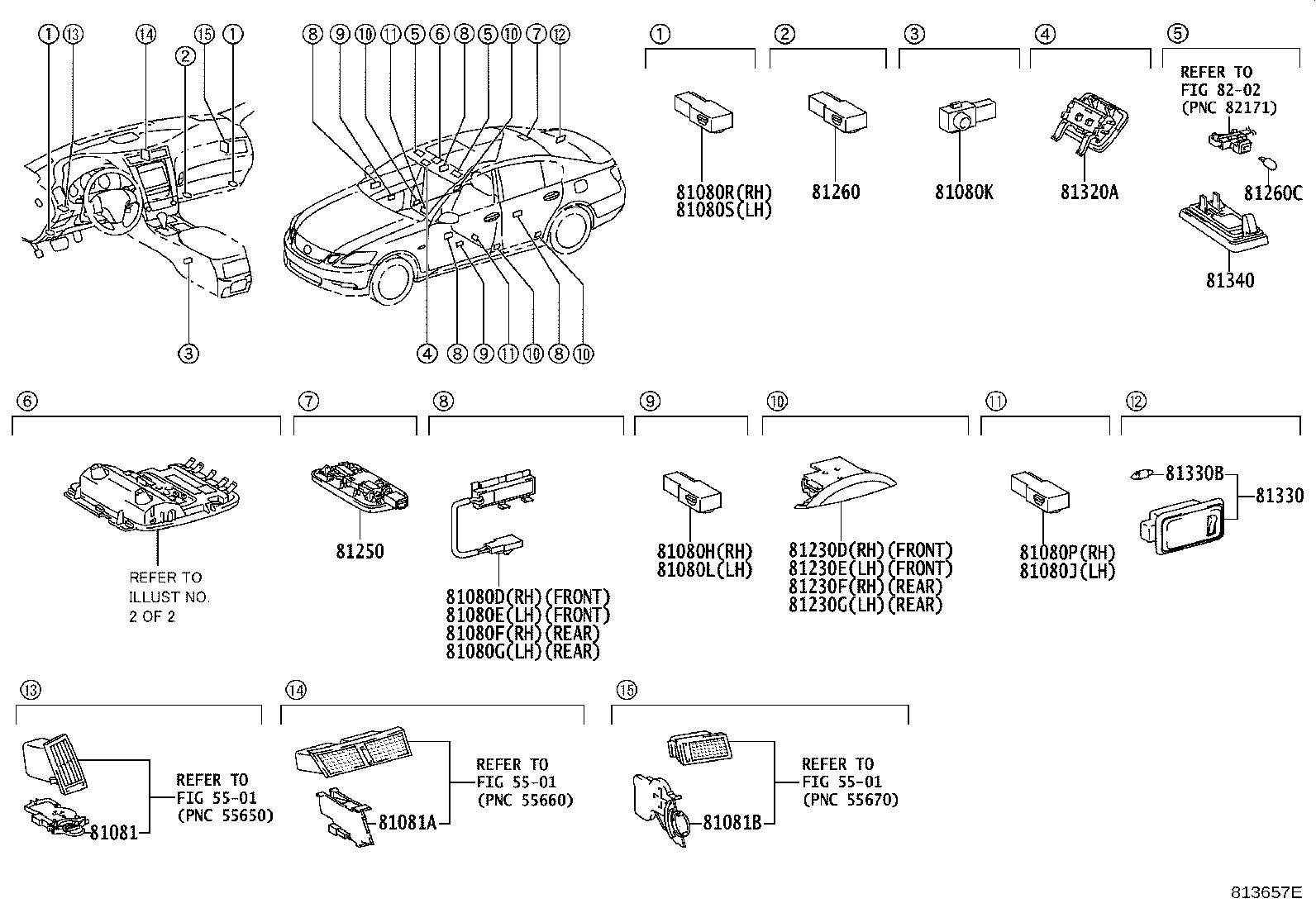 Toyota 81260-30835-A2 LAMP ASSY, MAP