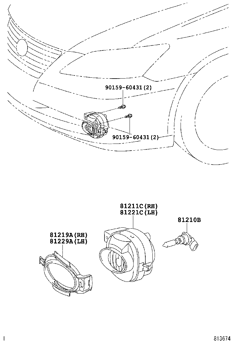 81211-33240 LAMP UNIT, FOG LAMP, RH product image
