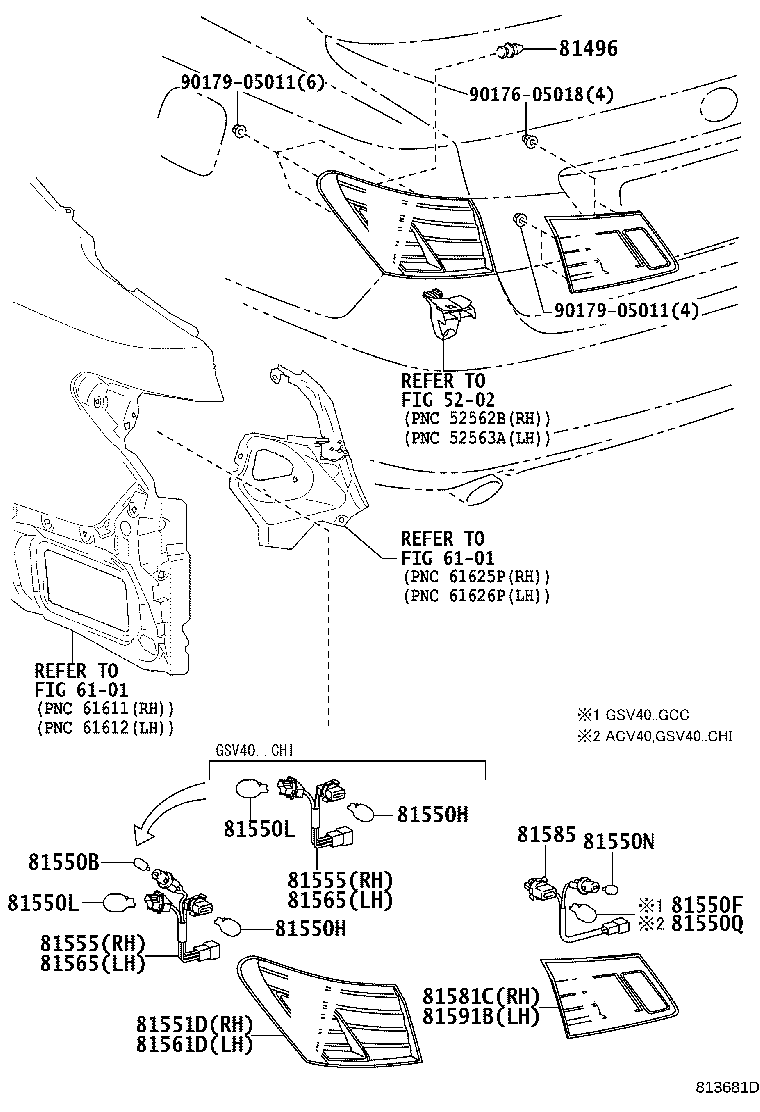 81551-33480 LENS & BODY, REAR COMBINATION LAMP, RH product image