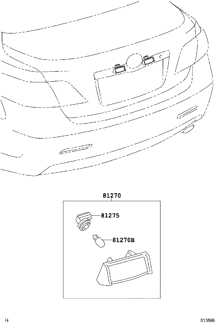 81270-06040 LAMP ASSY, LICENSE PLATE product image