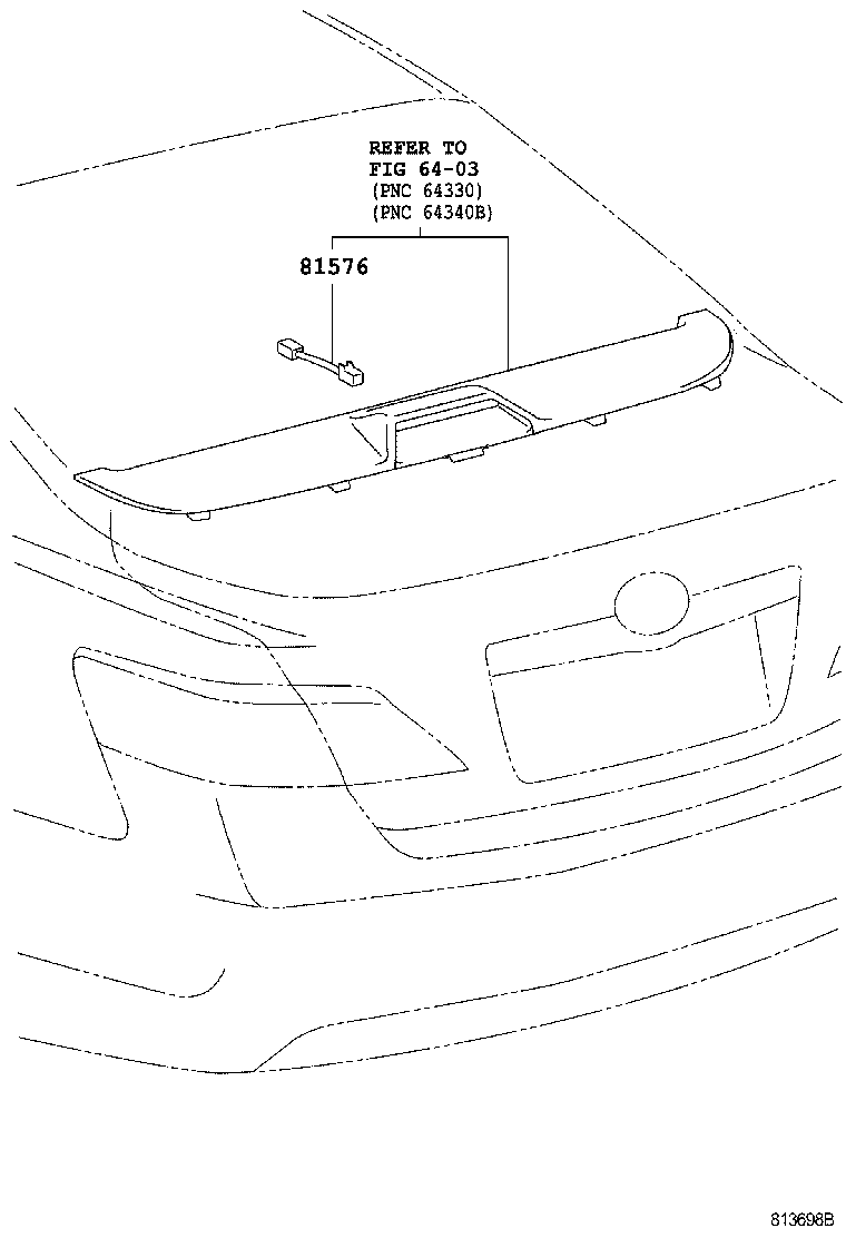 81576-06010 SOCKET & WIRE, CENTER STOP LAMP product image
