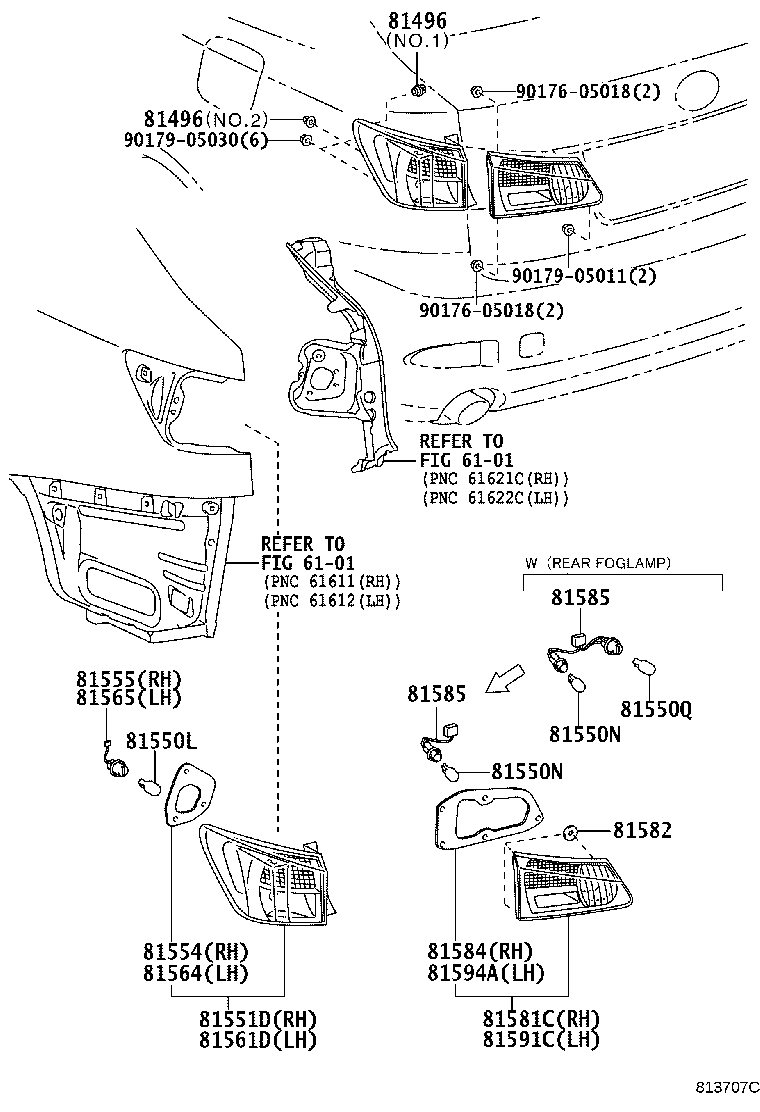 81591-53130 LENS, REAR LAMP, LH product image