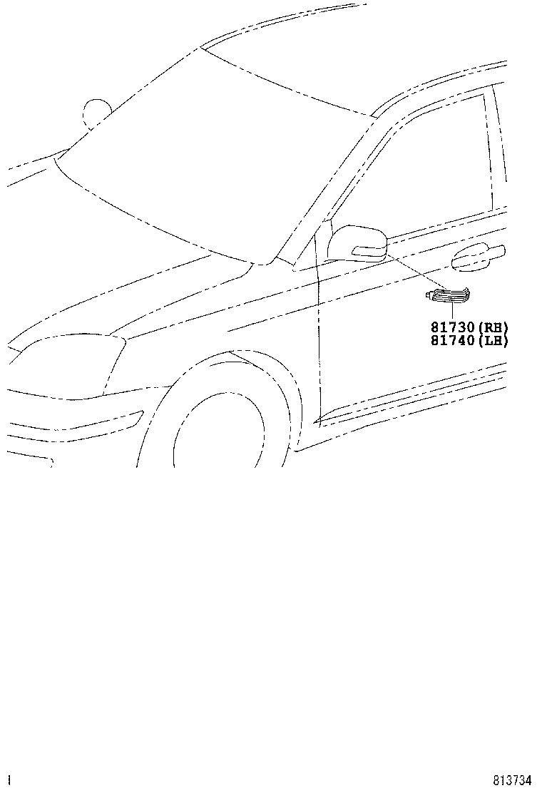 81730-05041 LAMP ASSY, SIDE TURN SIGNAL, RH product image