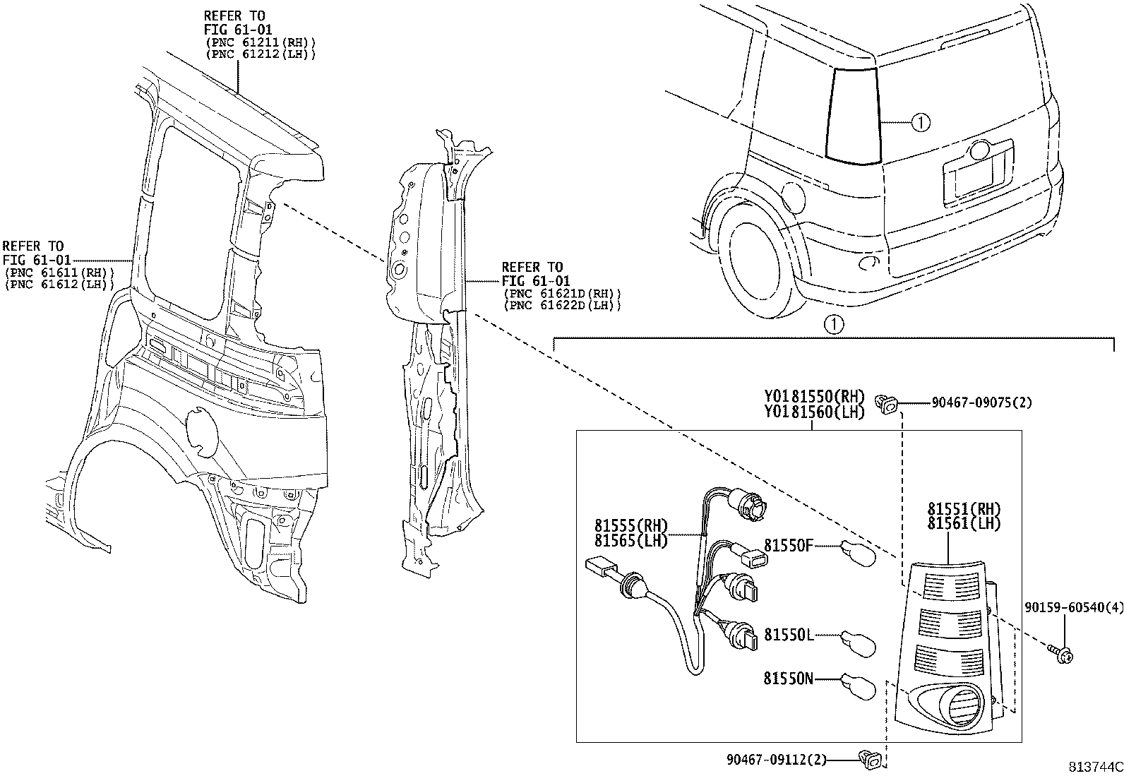81550-52A40 LAMP ASSY, REAR COMBINATION, RH product image
