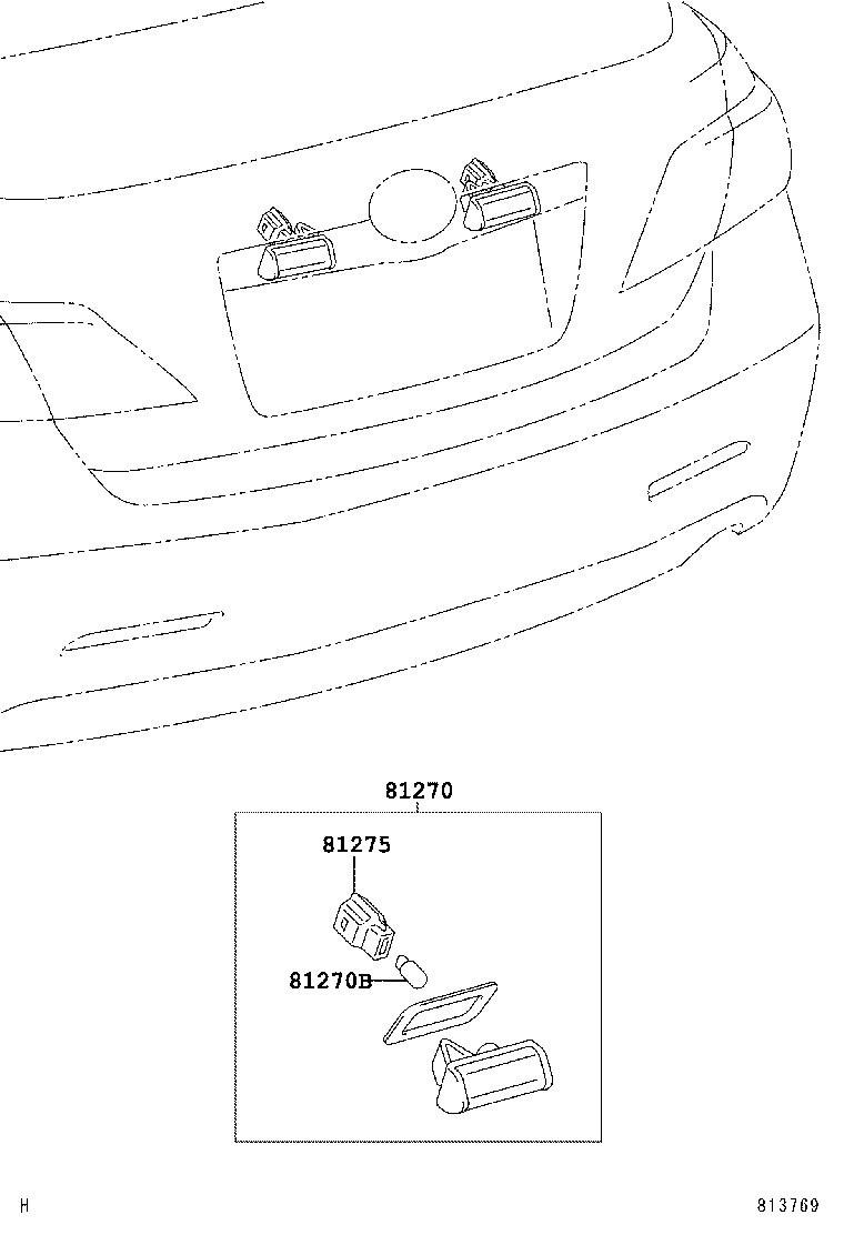 81270-06050 LAMP ASSY, LICENSE PLATE product image