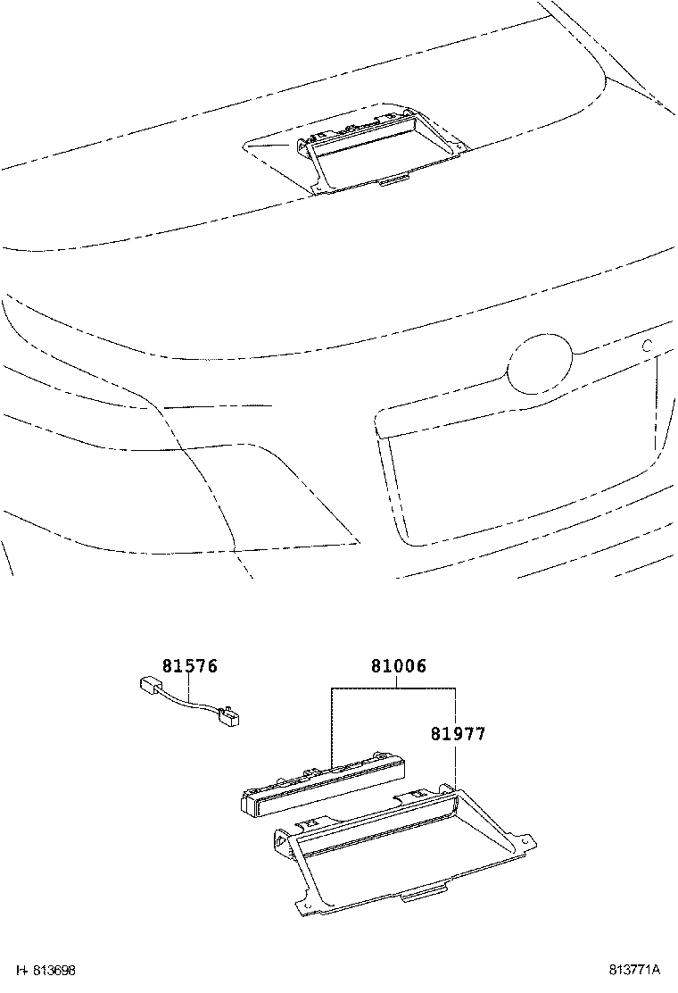 81576-06050 SOCKET & WIRE, CENTER STOP LAMP product image