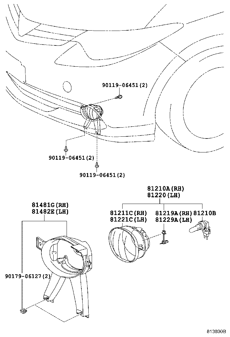 81482-28110 BRACKET, FOG LAMP, LH product image