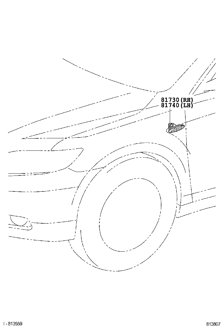 81740-06050 LAMP ASSY, SIDE TURN SIGNAL, LH product image