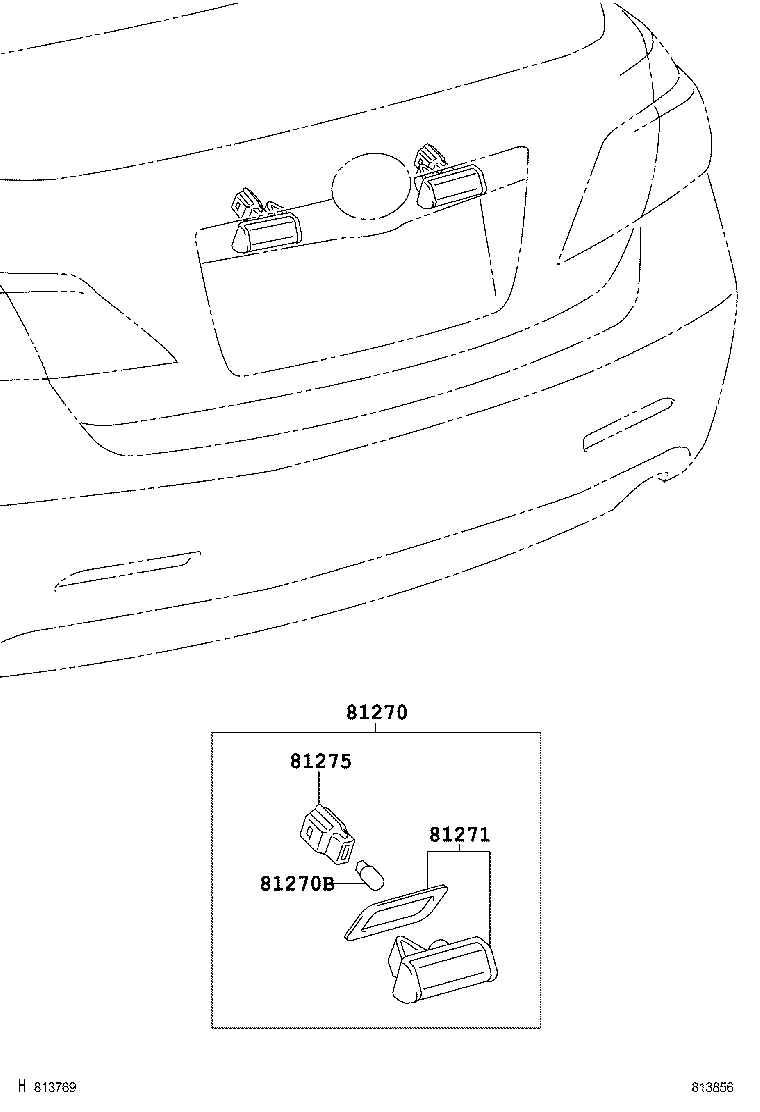 81270-06040 LAMP ASSY, LICENSE PLATE product image