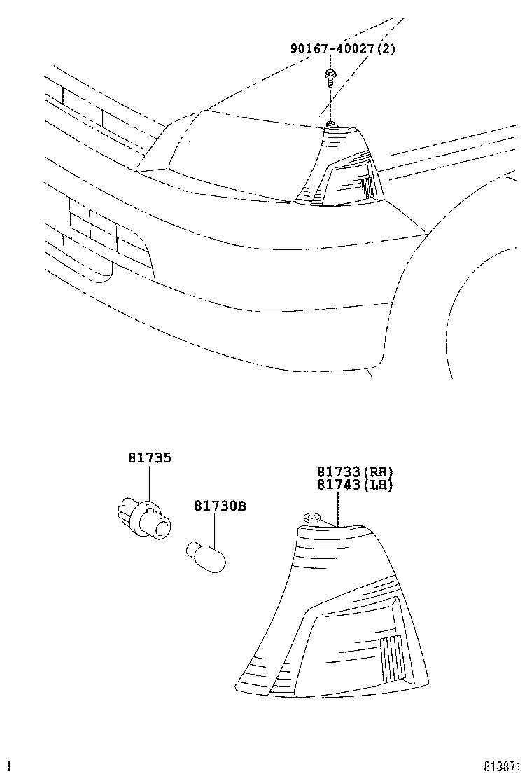 81733-26030 BODY, SIDE TURN SIGNAL LAMP, RH product image