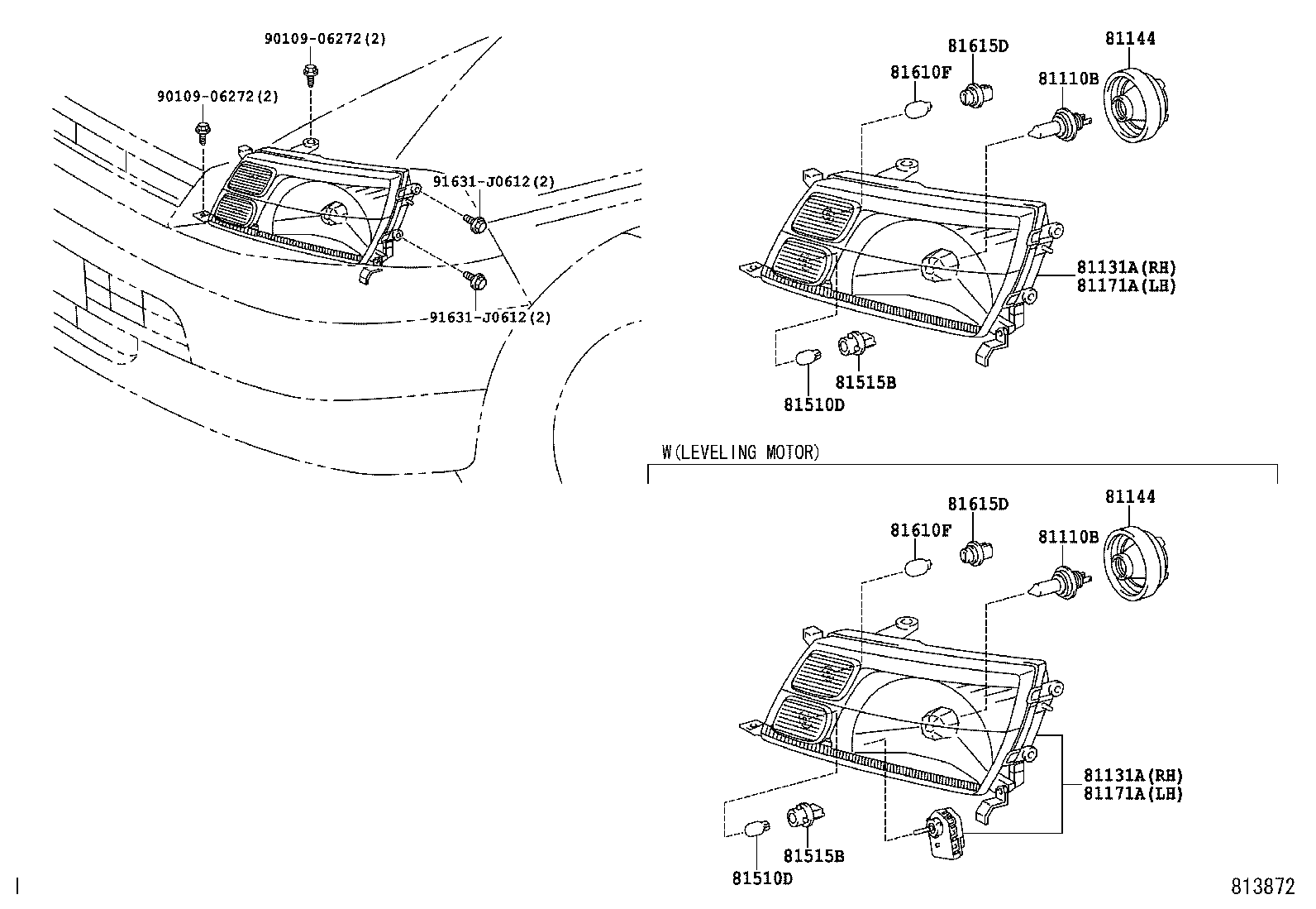 81130-26501 UNIT, HEADLAMP, RH product image