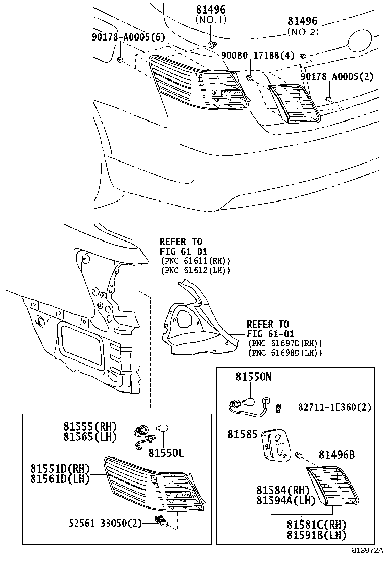 Toyota 81550-33490 LAMP ASSY, REAR COMBINATION, RH