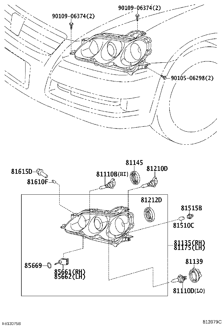 81070-22A70 UNIT ASSY, HEADLAMP, LH product image