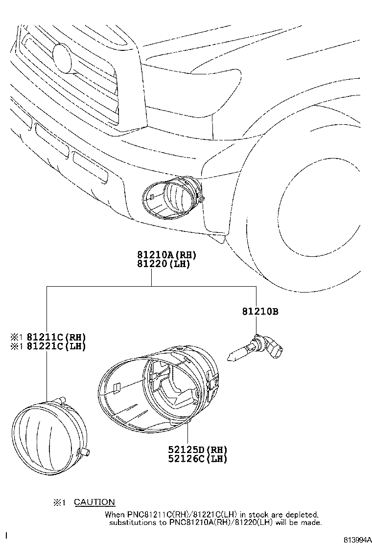 Toyota 52126-0C020 BRACKET, FOG LAMP MOUNTING, LH