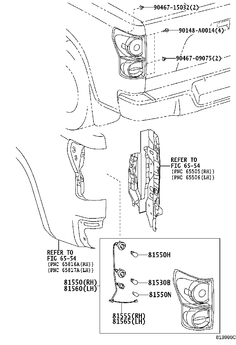 Toyota 81550-0C101 LAMP ASSY, REAR COMBINATION, RH