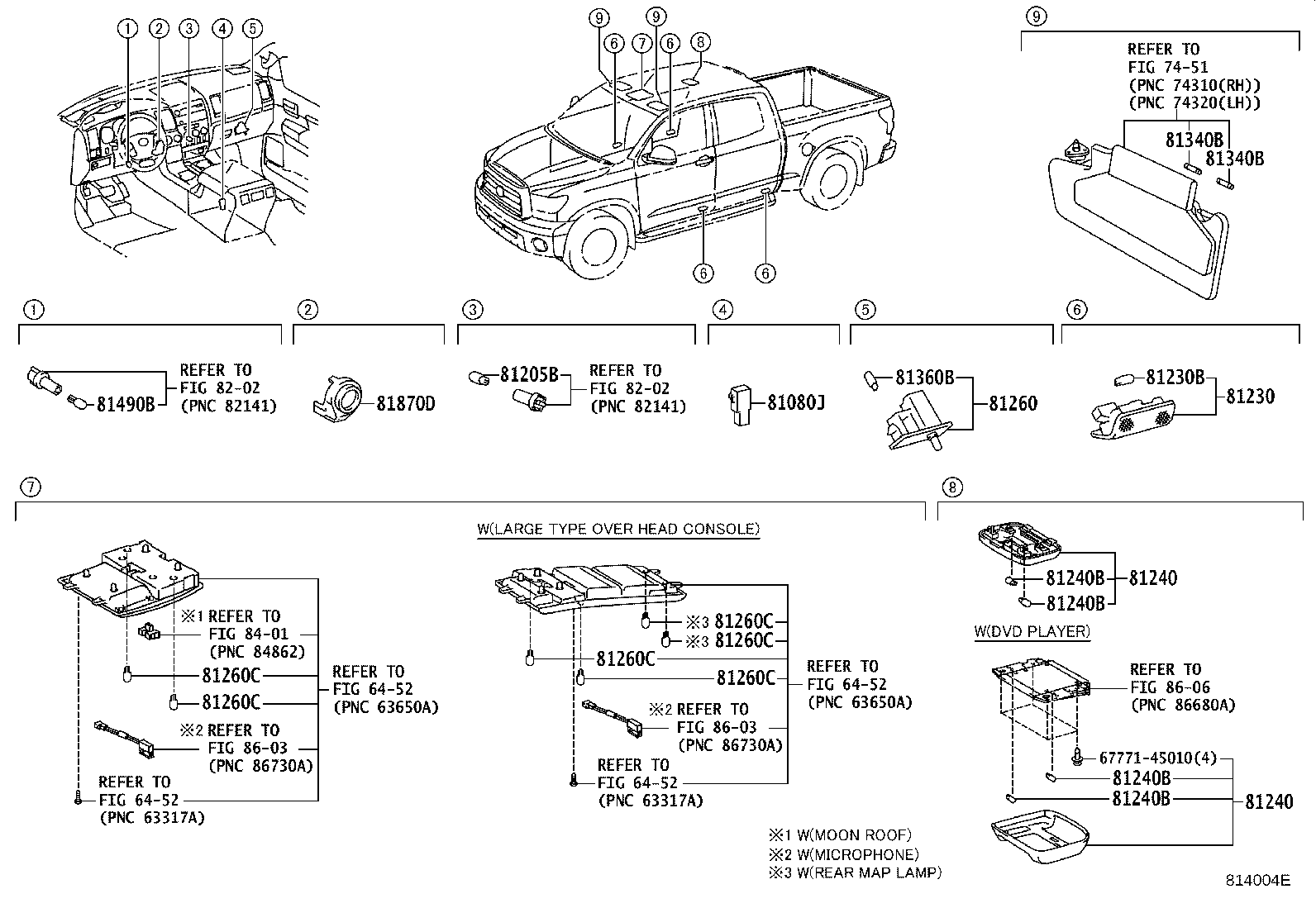 Toyota 81240-0C080-B0 LAMP ASSY, ROOM, NO.1