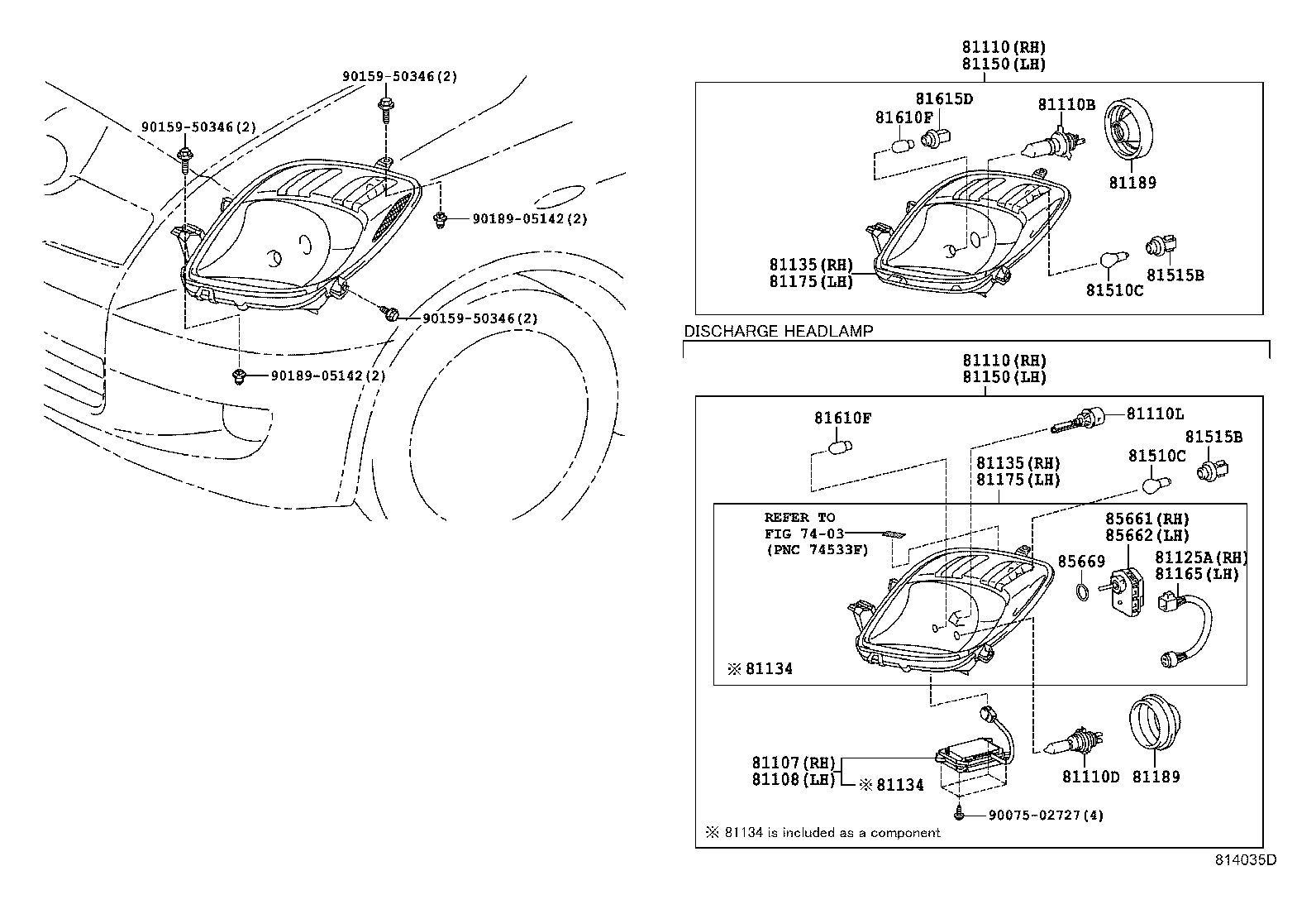 90981-20009 BULB, DISCHARGE HEADLAMP product image