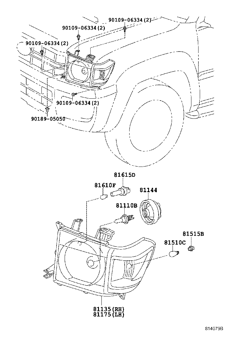 Toyota 81150-60V00 HEADLAMP ASSY, LH