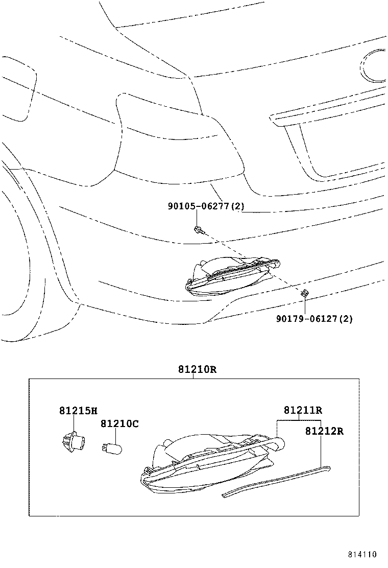 81591-0D020 LENS, REAR FOG LAMP product image