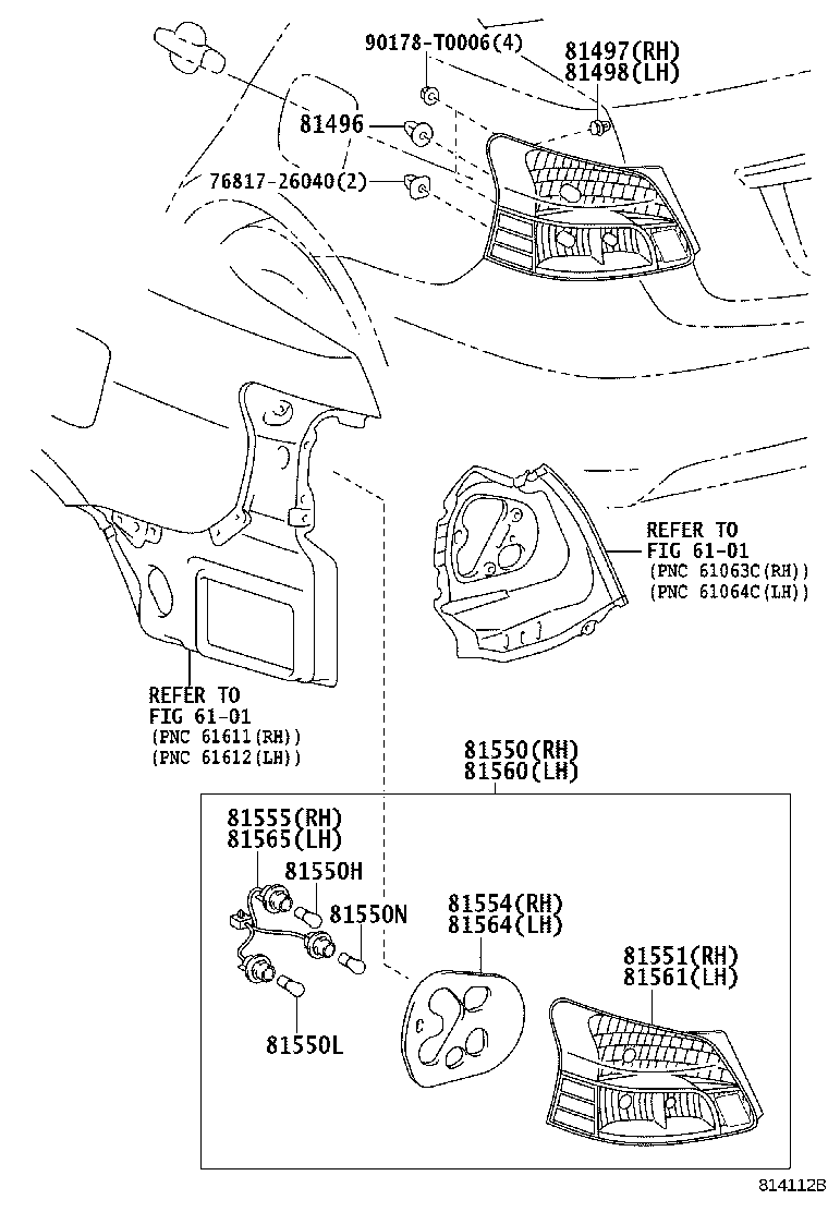 81552-0D220 GASKET, REAR COMBINATION LAMP BODY, RH product image