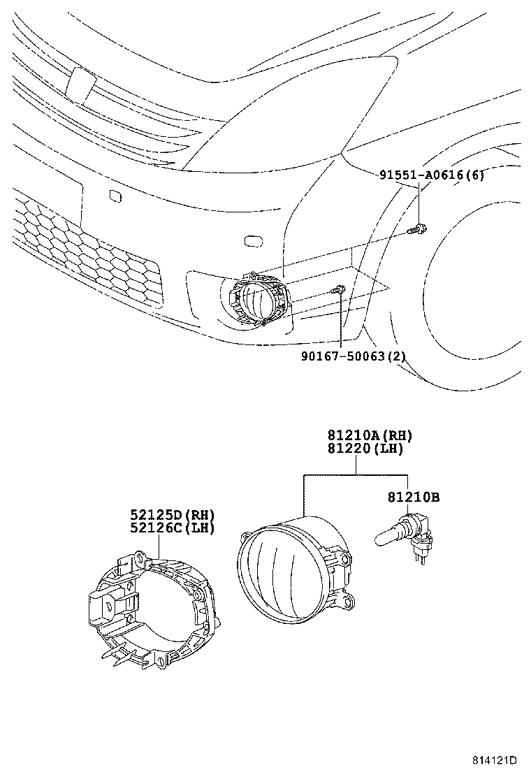 52126-44020 BRACKET, FOG LAMP MOUNTING, LH product image