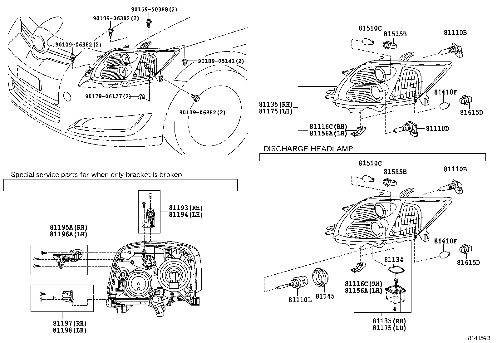 81130-02470 UNIT ASSY, HEADLAMP, RH product image