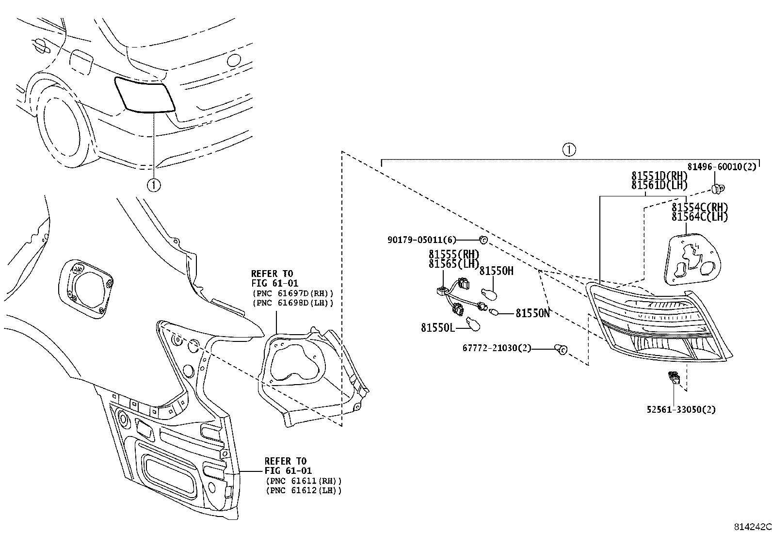 81580-20330 LAMP ASSY, REAR, RH product image