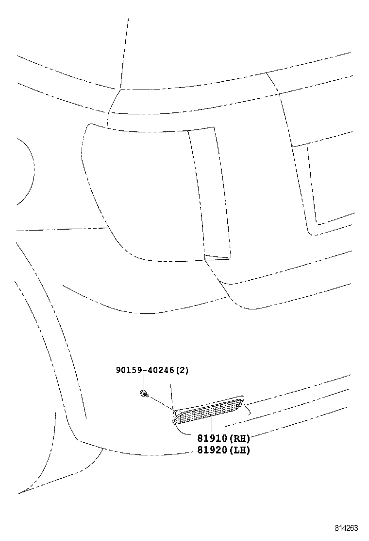 81910-48012 REFLECTOR ASSY, REFLEX, RH product image