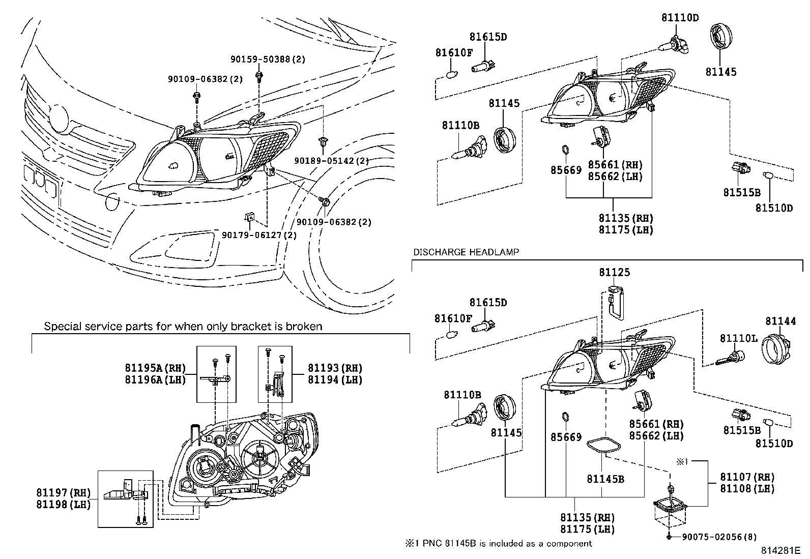 81130-02550 UNIT ASSY, HEADLAMP, RH product image