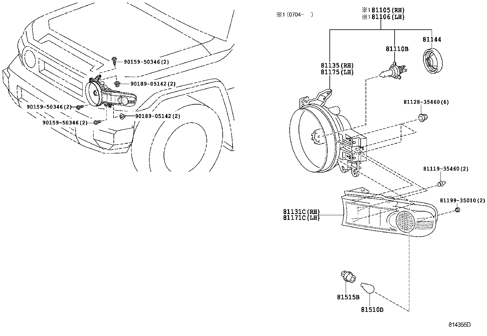 Toyota 81106-35445 HOUSING SUB-ASSY, HEADLAMP, LH